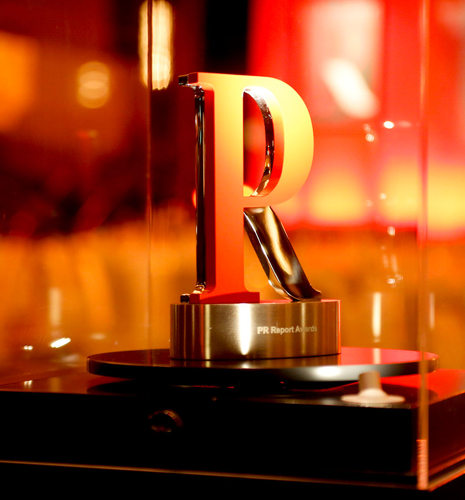 Abbildung des PR Report Awards. Werbeagentur Schleiner + Partner nominiert in der Kategorie Technologie